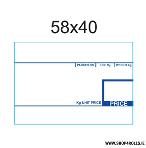 CAS Scale labels 58mm x 40mm x 38mm Core - 700 Labels per Roll